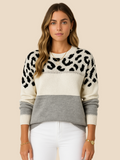 Mirabel | Maglione Chic da Donna con Stampa Leopardata per l'Inverno